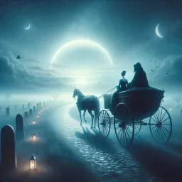 {Because I could not stop for Death, He kindly stopped for me; The carriage held but just ourselves And Immortality.}